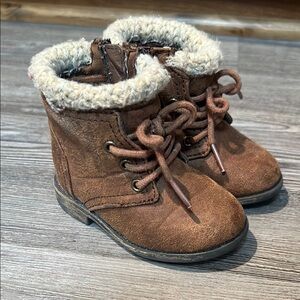 Garanimals Brown Suede Winter Boots with Sherpa Lining